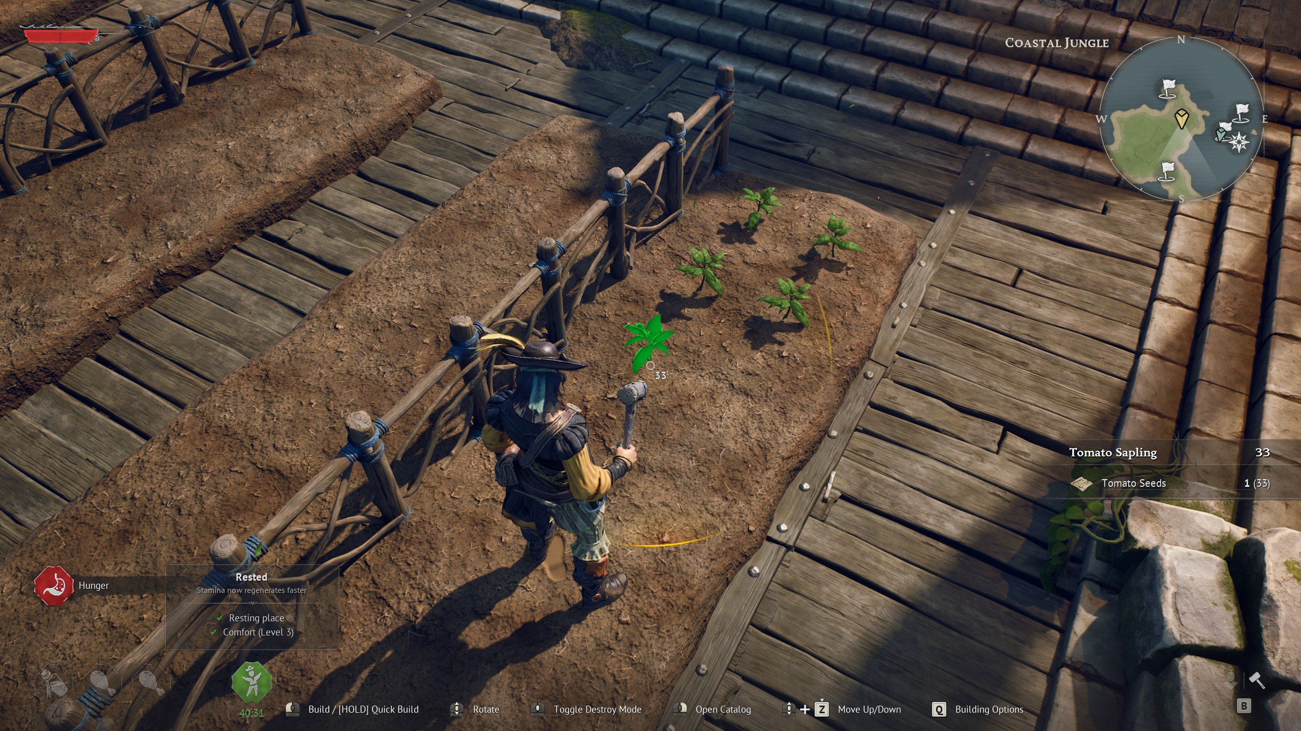 Seedbed in building menu